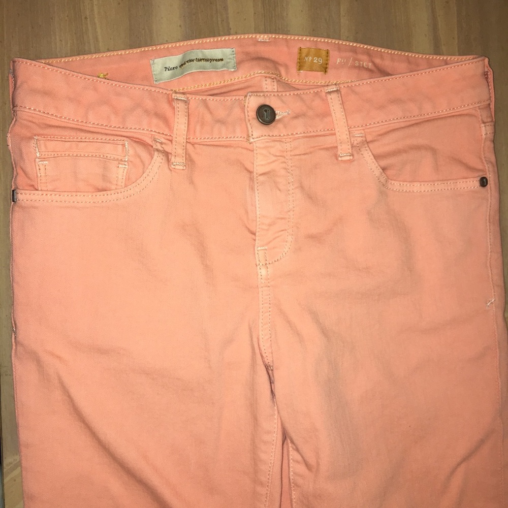 Anthropologie Pilcro Stet Crop Jeans Peach Size 29 - Picture 2 of 8